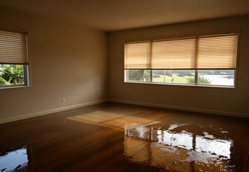 Warped floorboards and damp subfloor in a North Strathfield property