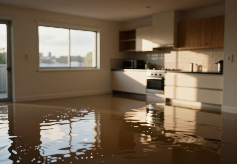 Flooded basement in North Strathfield before restoration